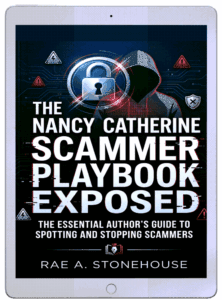 Book cover: The Nancy Catherine Scammer Playbook Exposed by Rae A. Stonehouse