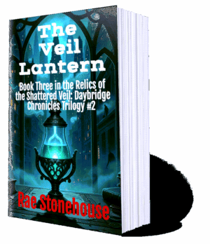 Book cover: The Veil Lantern by Rae Stonehouse, Book Three in Relics of the Shattered Veil (Daybridge Chronicles #2).